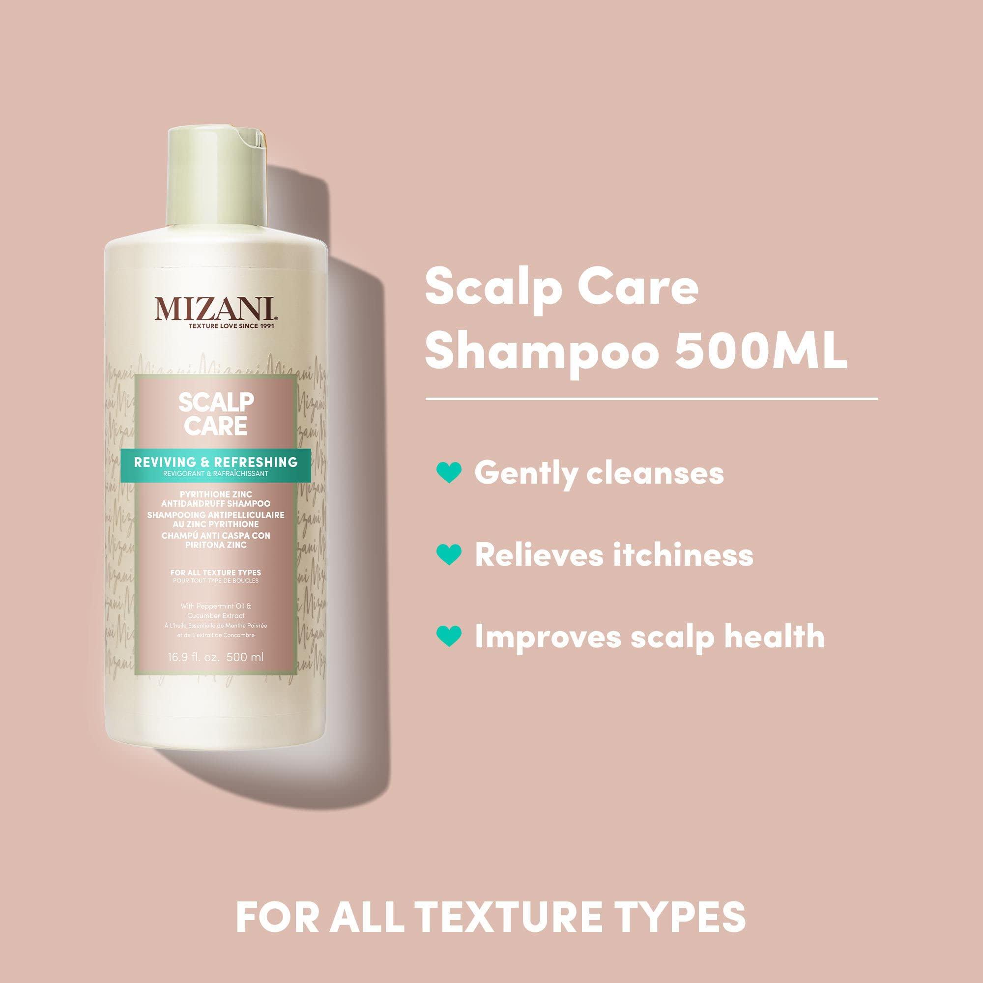 MIZANI MIZANI Scalp Care Dandruff Shampoo | Pyrithione Zinc | Cleanses Hair & Scalp | For Curly Hair | 16.9 Fl Oz