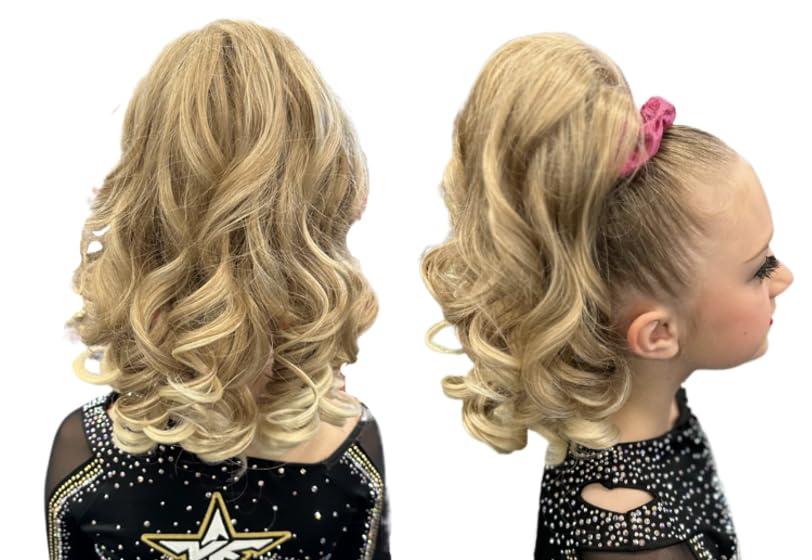 Girly Curls Girly Curls Curly Cheerleader Hairpiece for Cheer and Dance… (Sunkissed)