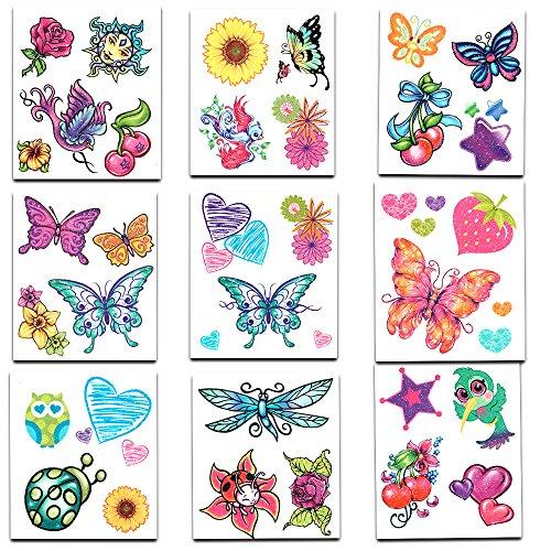 Crenstone Crenstone Glitter Tattoos ~ 50 Dazzling Designs ~ Hearts, Butterflies, Flowers, and More!