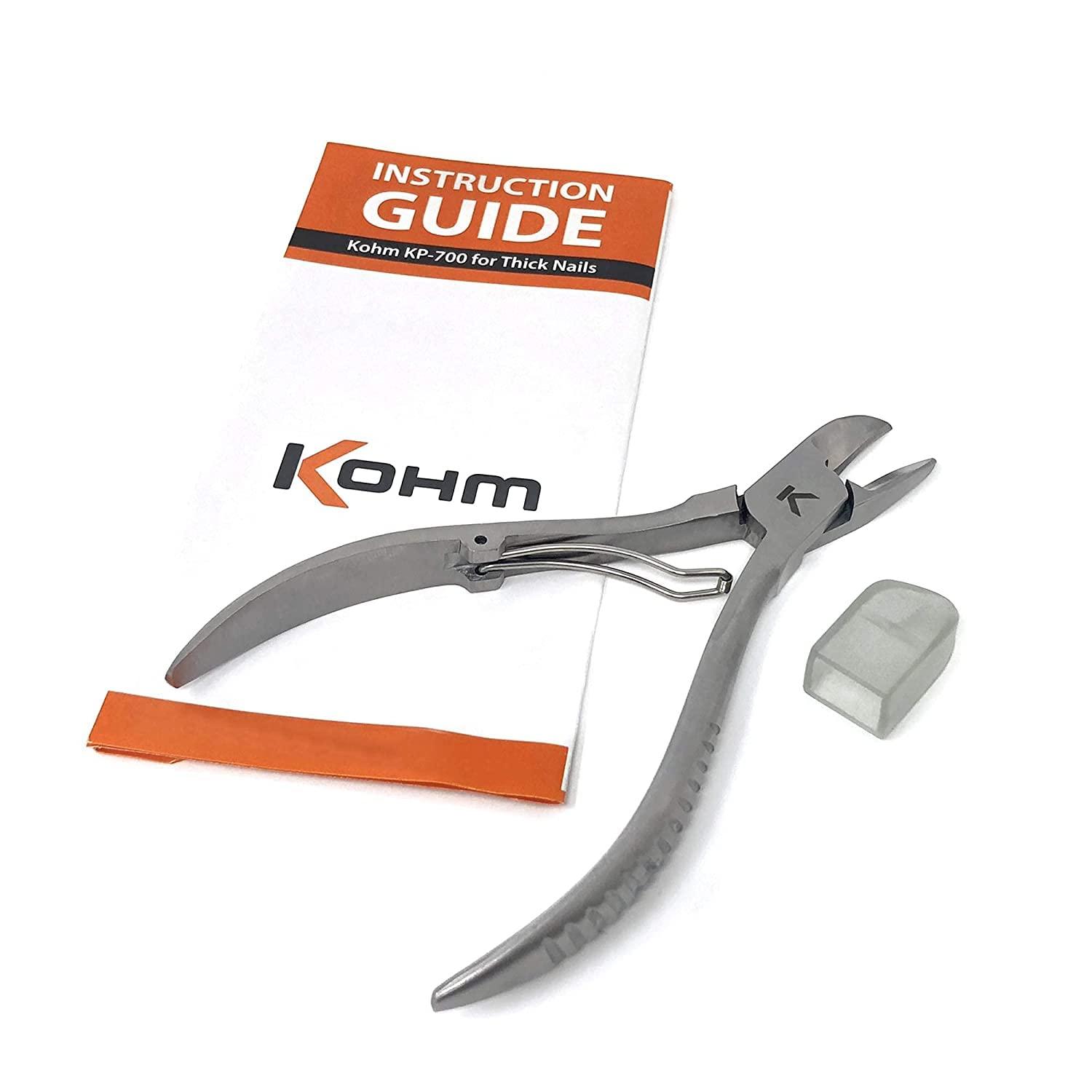 wholehealthsupply KOHM Ingrown Toenail Clippers for Thick Nails - 5" Long KP-700 Heavy Duty Stainless Steel Toe Nail Nippers Tool for Men, Women, Seniors & Adults - Professional Podiatrist Tool