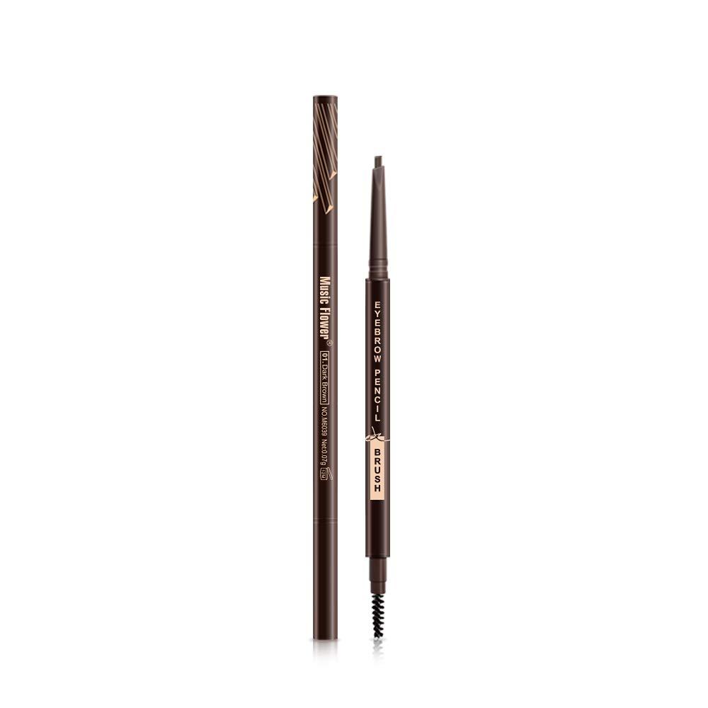 Music Flower Music Flower Eyebrow Pencil in Teardrop Tip with Spoolie Brush, Dual Ended Eyebrow Pen Natural Fills and Defines Brow Medium Brown