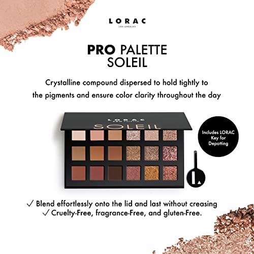 LORAC LORAC PRO Matte & Shimmer Eyeshadow Palette, Soleil | Glitter | Mirror Compact | Cruelty Free, Gluten Free, Vegan