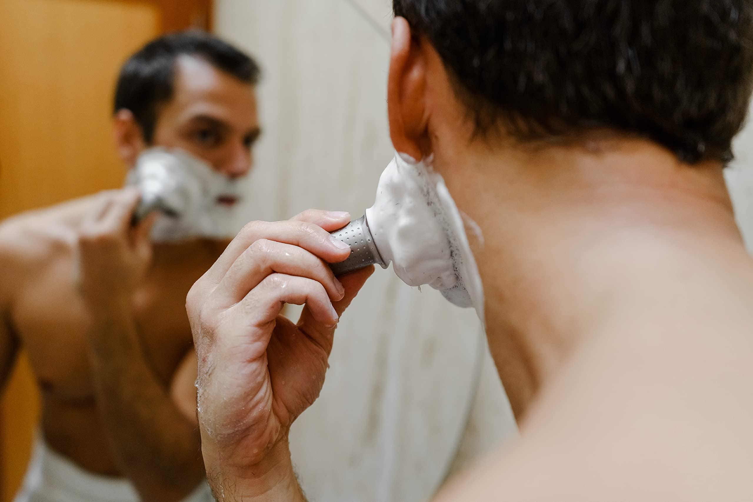 Tatara Tatara Masamune Shaving Brush | Classic Shaving Brush | Eco-Firendly | Stainless Steel (Finest Badger, Dark)