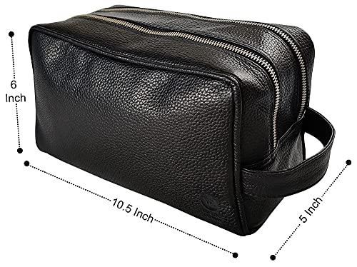 RUSTIC TOWN RUSTIC TOWN Handcrafted Genuine Leather Toiletry Bag Combo - The Best Masculine Travel Gift For Men Women