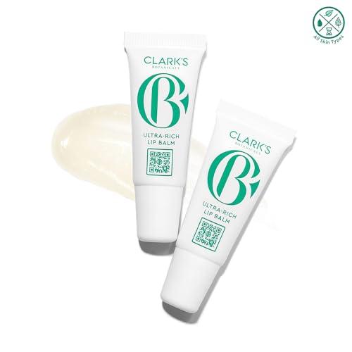 Clark\'s Botanicals Clark\'s Botanicals Travel Size Mini Ultra Rich Lip Balm: Plumping Moisturizer with Collagen and Shea, Mango & Avocado Butter + Vitamin E, Stimulating Organic Lip Treatment | 0.14 fl oz (Pack of 2)