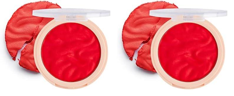 Revolution Beauty London Revolution Beauty, Blusher Reloaded, Pressed Powder Face Blusher, Highly Pigmented & Long Lasting Formula, Pop My Cherry, 0.26 Oz. (Pack of 2)