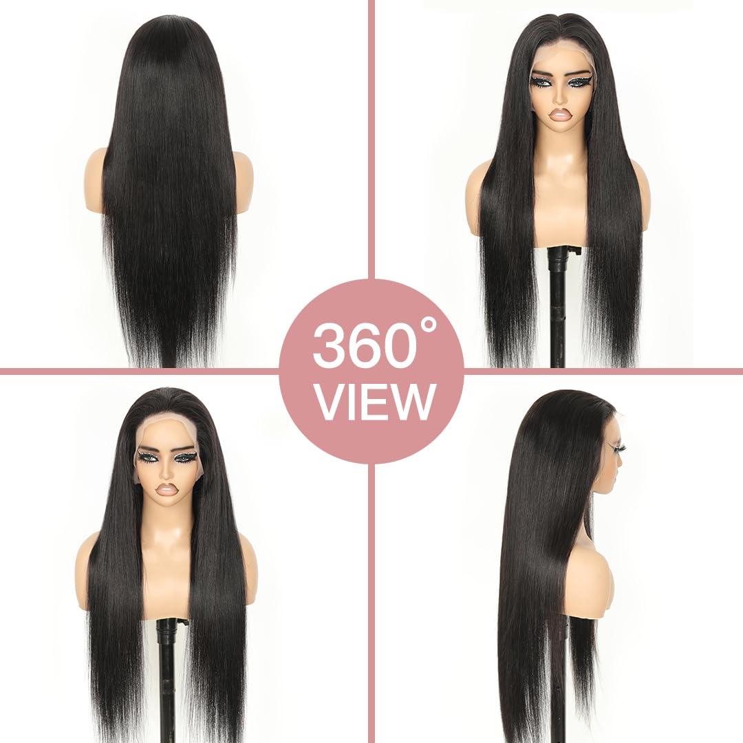 RXY RXY 200 Density 30 Inch 13x6 HD Lace Front Wigs Human Hair,Straight Full Lace Frontal Human Hair Wigs Pre Plucked For Black Women,Brazilian Virgin Human Hair Wig Can Be dyed & bleached