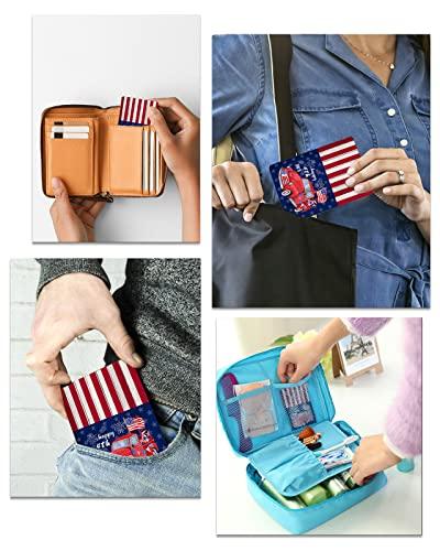 Carosoffe Carosoffe American Flag Star Wood Rustic Small Compact Mirror for Purse, American Flag Star Wood Rustic Travel Makeup Mirror for Women Men, Rectangular Handheld Compact Pocket Mirror 2 PCS