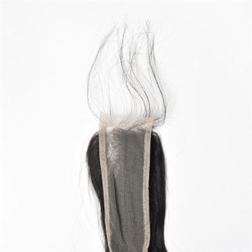 rewcoin Brazilian Loose Deep 2x6 Lace Closure 100% Unprocessed Human Virgin Hair Pre Plucked Loose Deep Wave Pre-Plucked Hairline Frontal Closure Natural Black With Baby Hair (10inch, 2x6 loose deep closure)