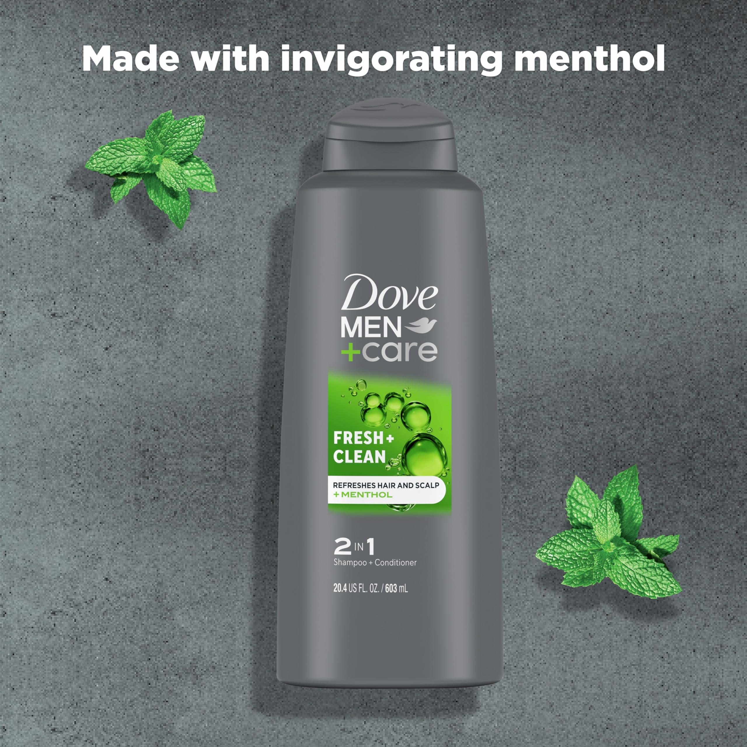 DOVE MEN + CARE DOVE MEN + CARE Fortifying 2-in-1 Shampoo and Conditioner Fresh and Clean with Caffeine For Everyday Care Helps Strengthen and Nourish Hair 20.4 oz