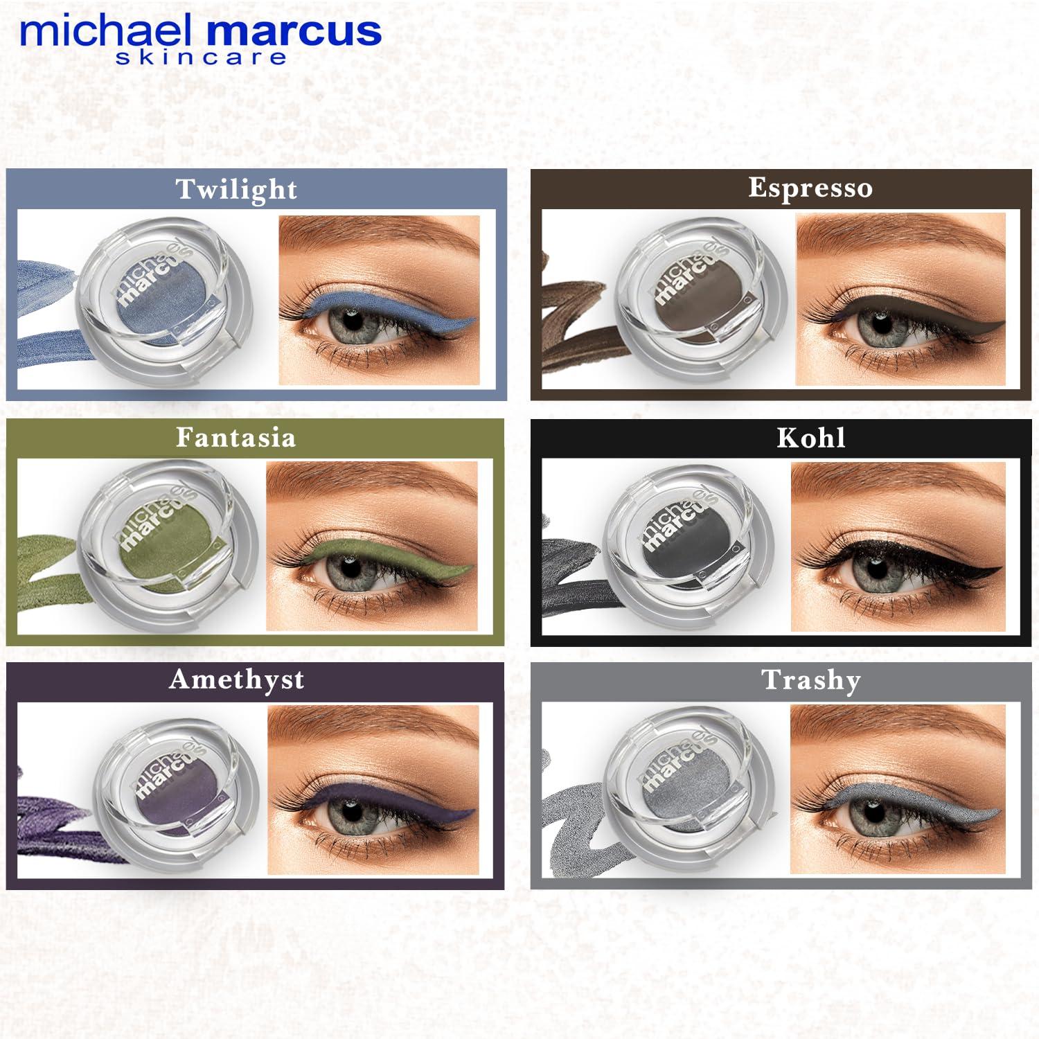 michael marcus michael marcus Makeup Cake Eye Liner (Twilight) - Water Activated Dry Pressed, Long-Lasting, Vibrant Color & Smudge Resistant Eyeliner - Cruelty & Paraben Free - For Beginner & Pro Makeup Artist