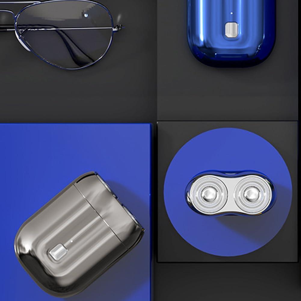 LEROON New Model Mini Dual-Head Electric Shaver, Mini Dual Head Electric Shaver, Mini Portable Electric Shaver, 2025 New Mini Razor Dual Head Portable, Double Head Razor (Blue+Silver)