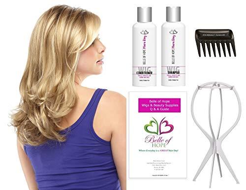 Jon Renau, Mara Ray Gisele - Synthetic Single Mono Wig By Jon Renau,Stand,Comb,Mara Ray Luxury 4oz Shamp & Cond, 19 Page Belle of Hope Wig Care Booklet-Bundle 6pc (14/26)