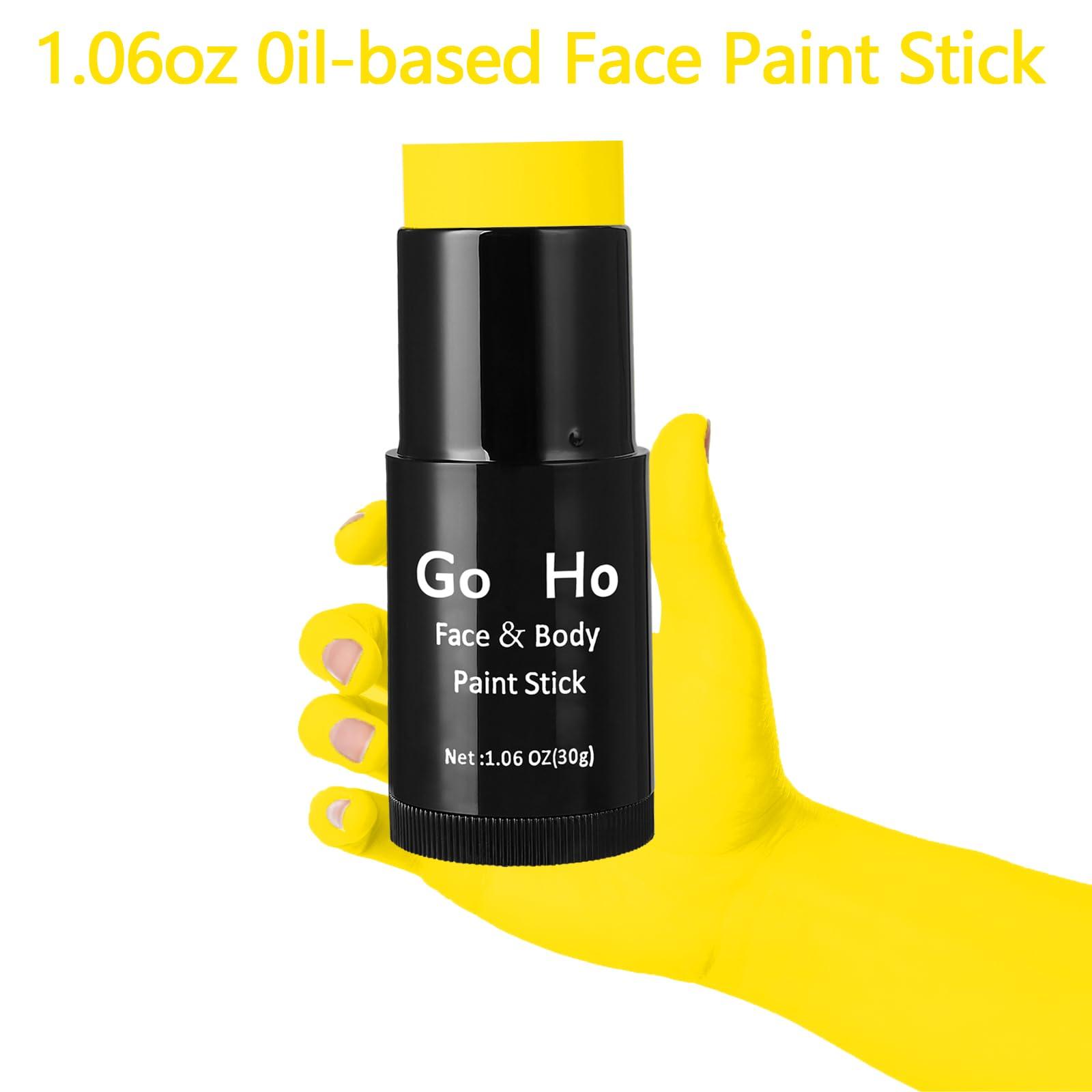 Go Ho Go Ho Cream-Blendable Yellow Face Paint Stick (1.06 oz) - Full-Coverage Body Paint for Adults, Children, Halloween, Cosplay, SFX Makeup - Waterproof Eye Black