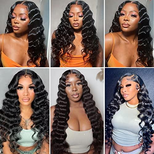Vallbest Vallbest Bundles Human Hair Loose Deep Wave Bundles 24 26 28 30 inch Loose Deep Wave 4 Bundles Human Hair 10A Grade Unprocessed Brazilian Virgin Hair Bundles for Black Women