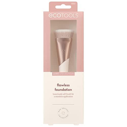 EcoTools EcoTools Ecofriendly Luxe Flawless Foundation Makeup Brush for Liquid & Cream Foundation, Dense, Synthetic Bristles, Eco-Friendly Premium Quality Makeup Brush, Vegan & Cruelty-Free, 1 Count