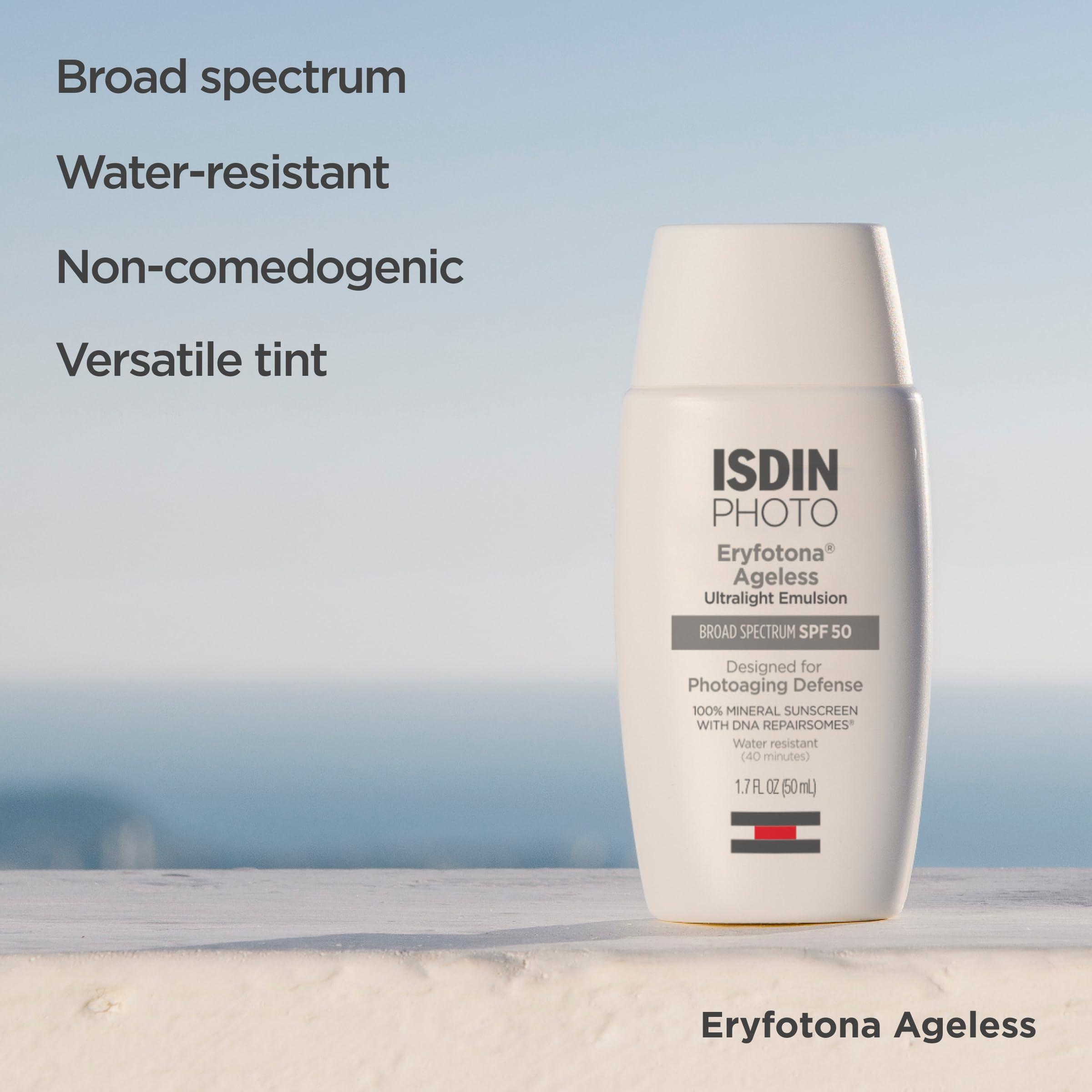 ISDIN ISDIN Eryfotona Ageless Bundle (1.7 & 3.4 Fl Oz) 100% Mineral Tinted Sunscreen Broad Spectrum SPF 50, Suitable for Sensitive Skin