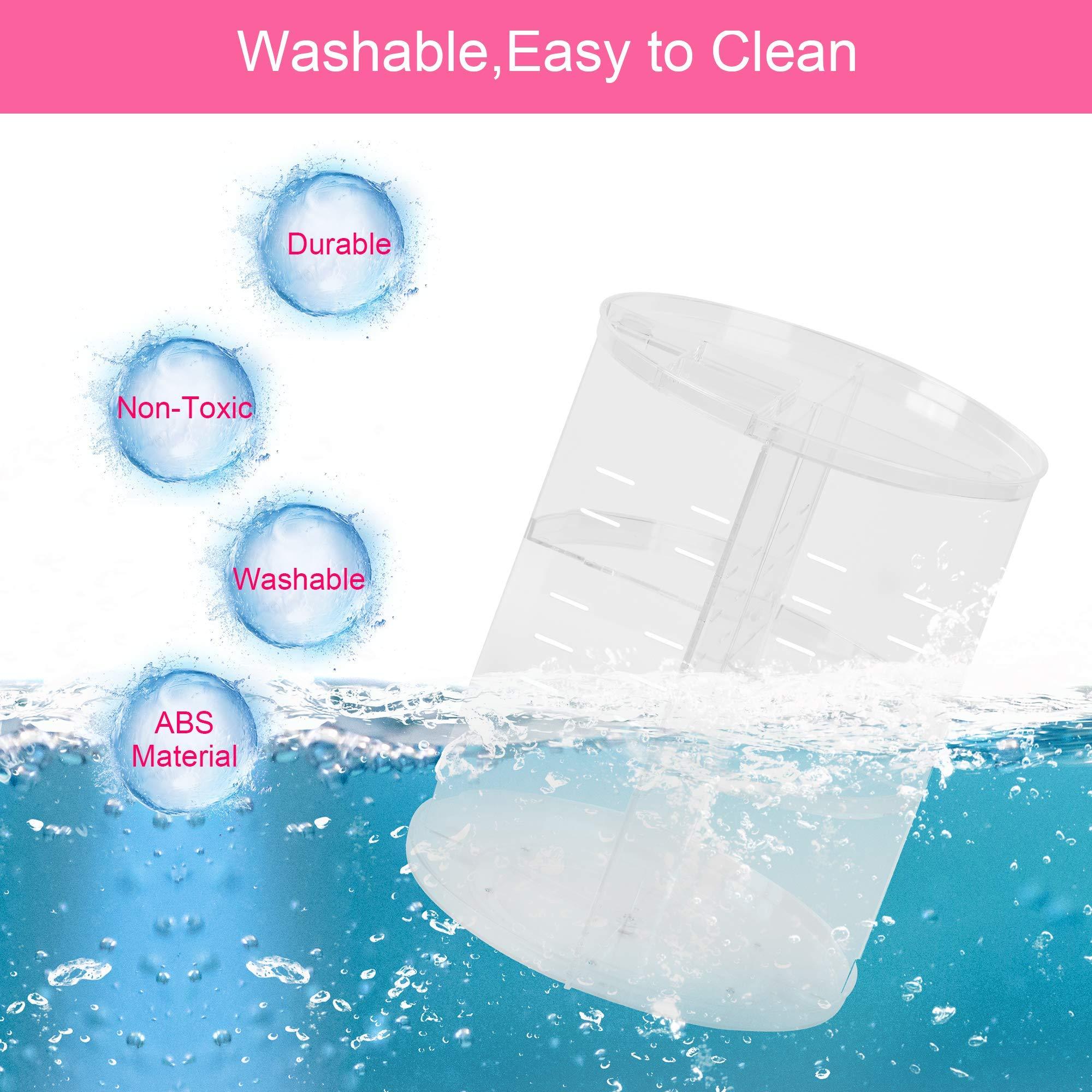 Easyhouse Easyhouse 360 Rotating Makeup Organizer, DIY 8 Adjustable Layers Spinning Skincare Organizer, Cosmetic Holder Shelf, Make Up Organizers and Storage for Vanity Bathroom Countertop (Clear-A)