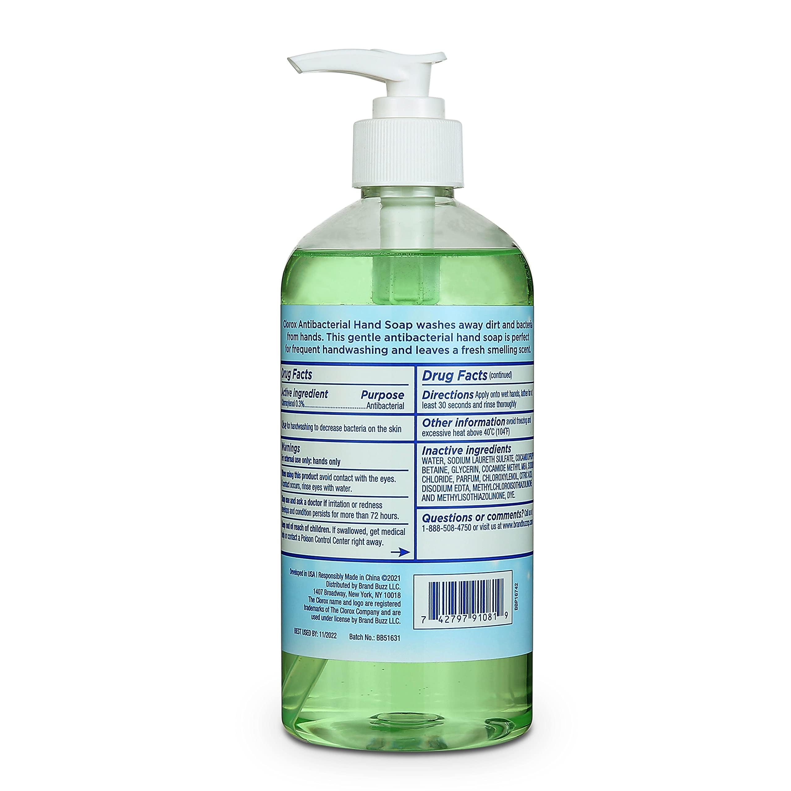 Clorox Clorox Liquid Hand Soap Pump - 16 oz Soothing Aloe Antibacterial Hand Soap - Liquid Hand Soap Eliminates Dirt, Soft on Hands Tough on Dirt - Clorox Hand Soap, Bathroom Hand Soap, Kitchen Soap