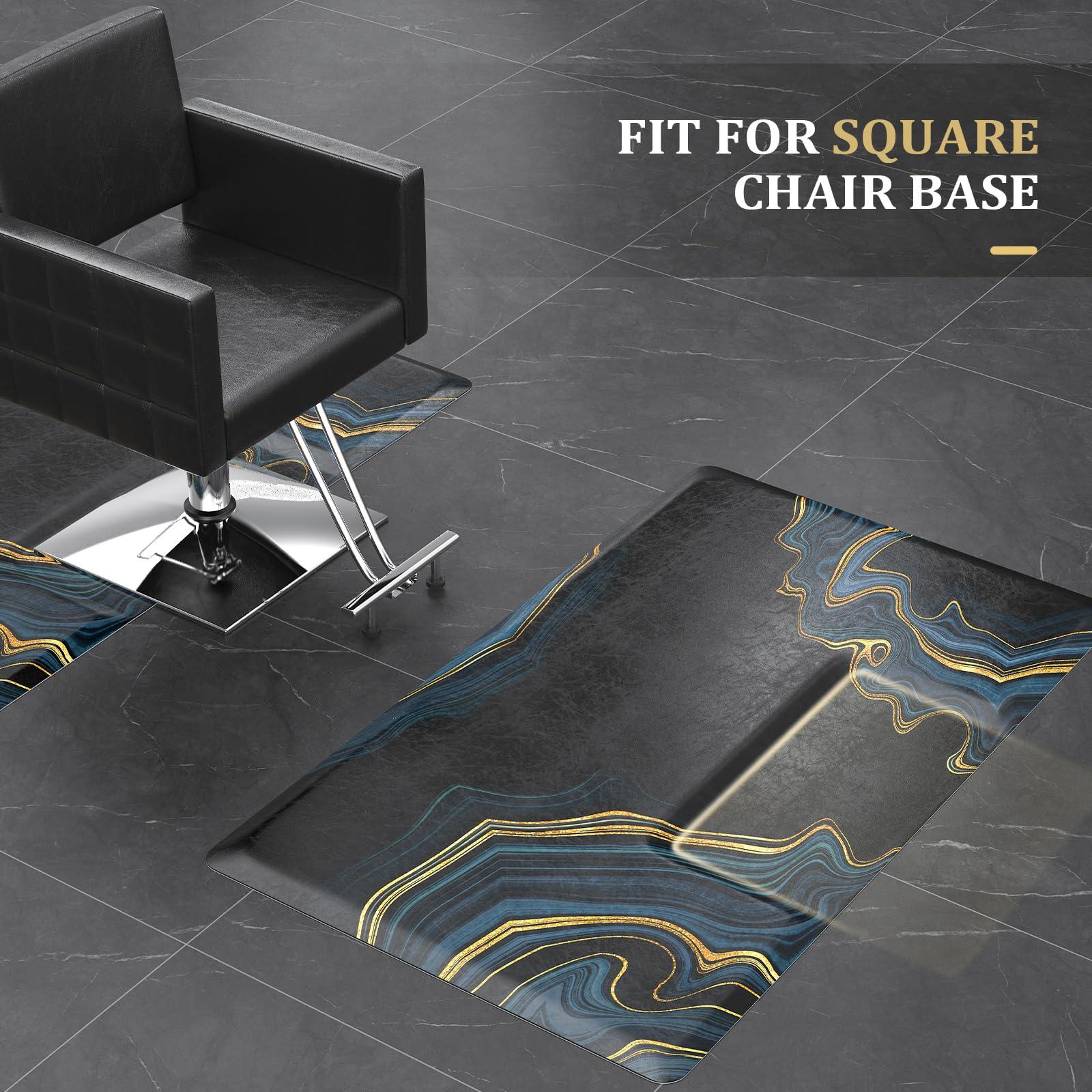 OmySalon OmySalon 3x5x3/4\'\' Thick Salon Mats for Hair Stylist Anti Fatigue, Barber Floor Mat with Square Base, Salon Chair Mat Hairdresser Standing, Anti-Slip Easy Cleaning