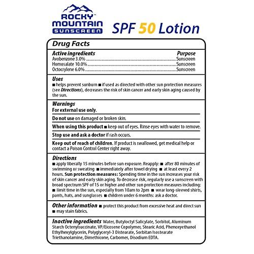 Rocky Mountain Sunscreen Rocky Mountain Sunscreen SPF 50 LOTION | Broad Spectrum UVA/UVB Protection | Hawaii 104 Reef Act Compliant (Oxybenzone & Octinoxate Free) | Water Resistant 80 Min. | Quart with Pump (32 Fl Oz)