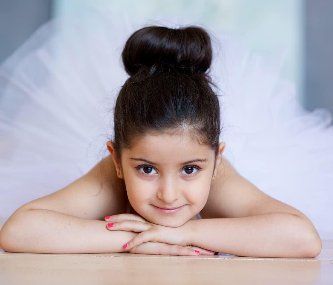 Styla Hair Styla Hair Small Bun Maker for Kids - Ballet and Sock Buns, Easy Hair Donut (6pc Black 2 Inch Size)