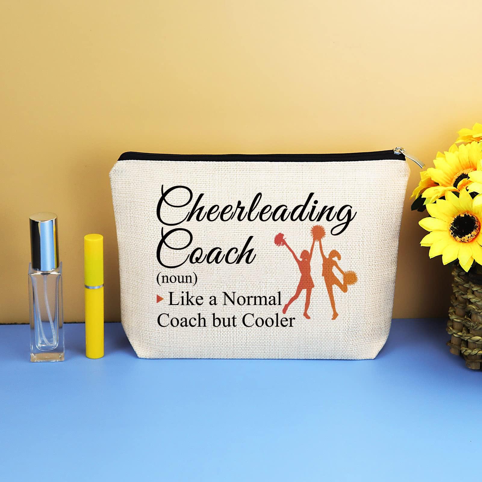 Mikela 3 Pcs Cheerleading Cheer Coach Gift Makeup Bag for Women Cheer Mom Appreciation Gift Cheerleader Thank You Present Mother\'s Day Birthday Christmas Graduation Present Travel Cosmetic Bag Pouch