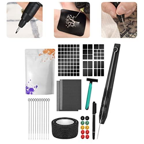 XUEYEGONGJI tattoo needles set Hand Poke and Stick Tattoo Kit Body Artist Template Sticker Needle Set with Bandage 7RL
