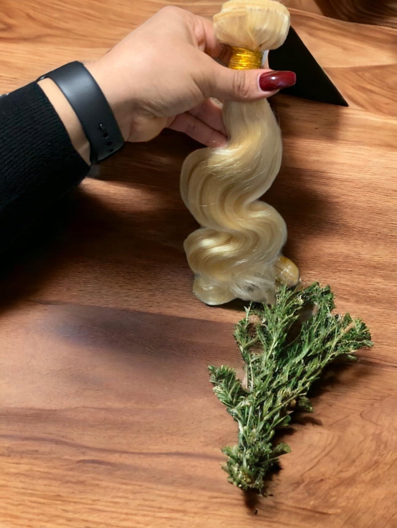 DHARYSHOP Extensiones de cabello humano color natural (18 inch, blonde hair wave)