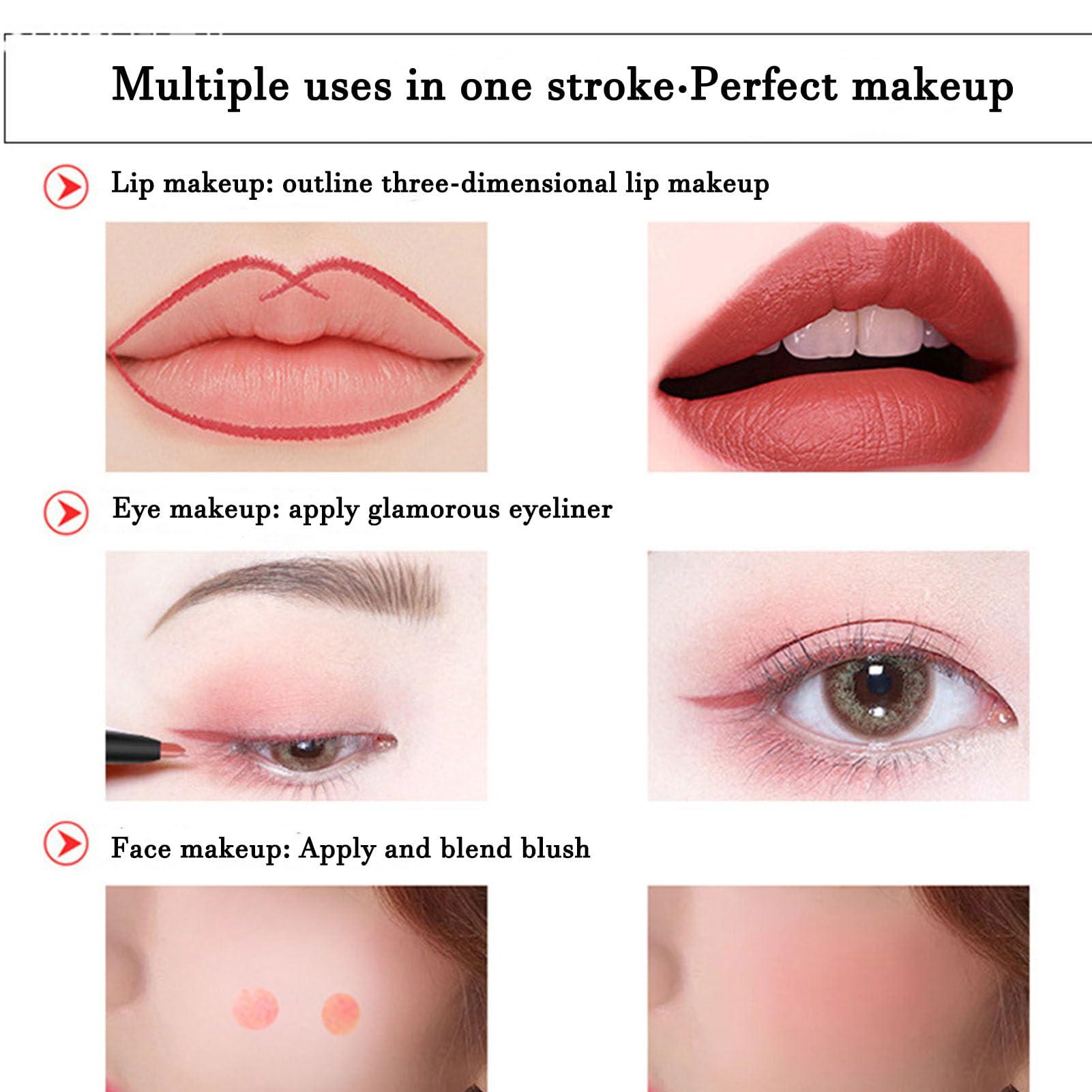 Etuanxi 3 Pcs Lip Liner and Lipstick Set Kit for Women DNM Matte 24 Hour Lipstick matte lipstick long lasting waterproof lip liner gloss set Dark Ruby Deep Red Lip Crayon Sticks Liner Pencil Set.