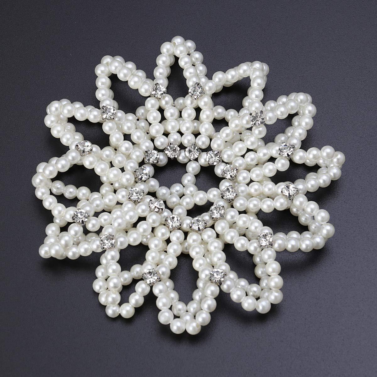 Beaupretty Beaupretty Hair Snood, Pearl Design Hairnet for Dance Performance, White, 1 Count