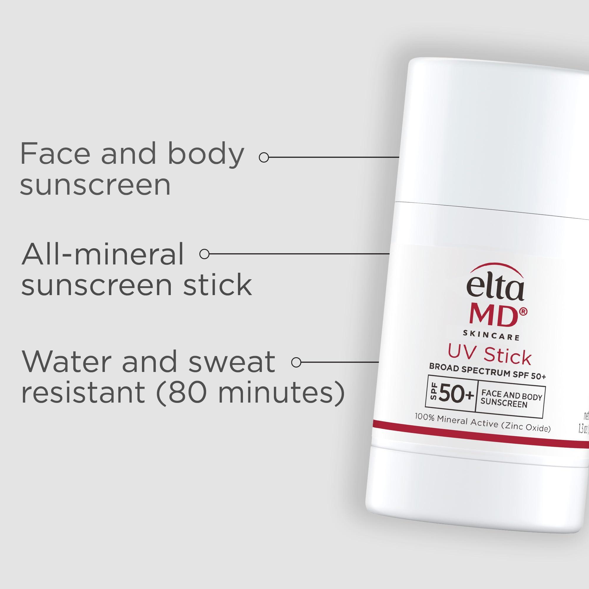 EltaMD EltaMD UV Stick Sunscreen for Face and Body, Mineral SPF 50+ Face Stick Sunscreen with Zinc Oxide, Travel Size, 1.3 oz