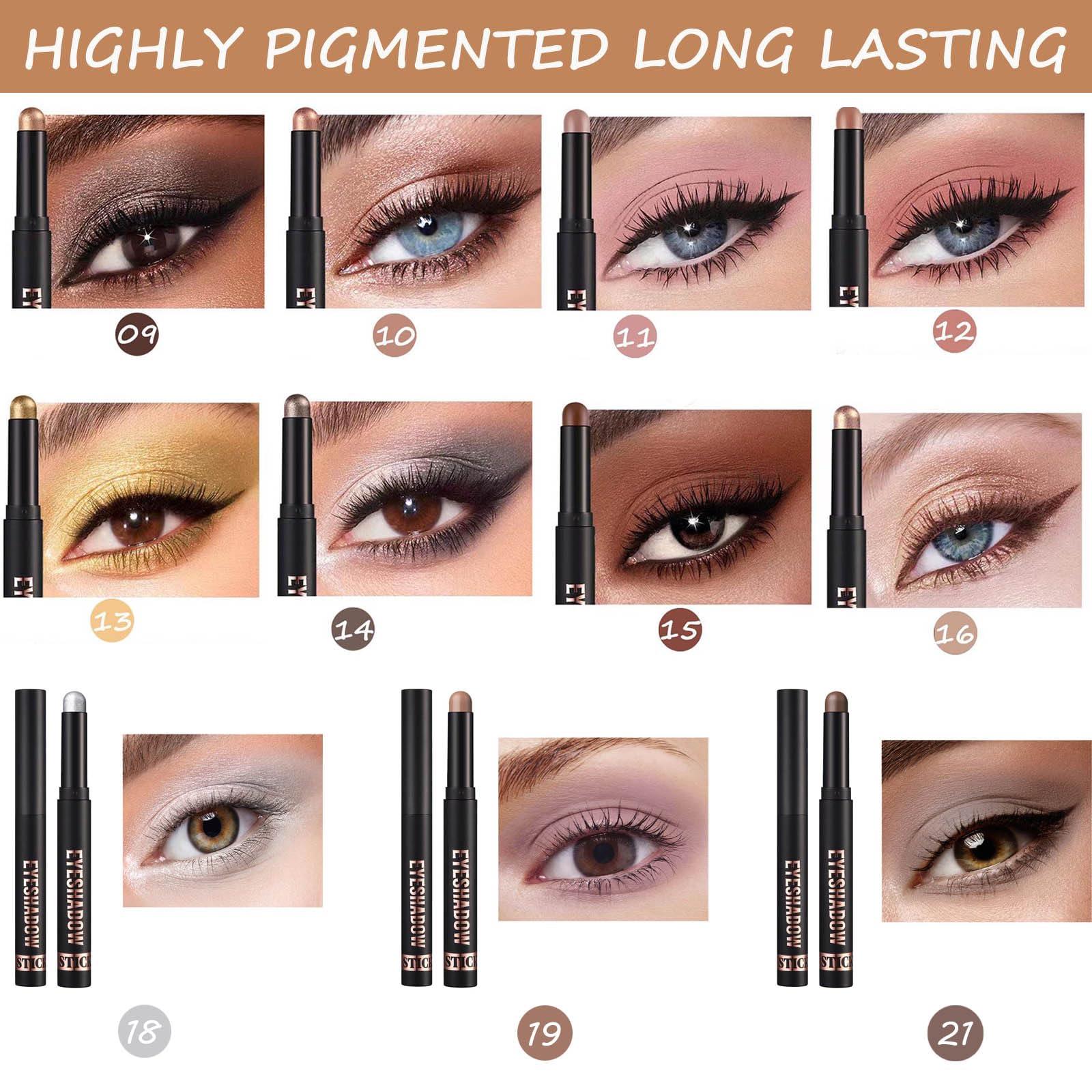 Mefyhtune Mefyhtune Eyeshadow Pencil Smooth Matte Cream Eyeshadow Stick, High Pigmented Long Lasting Waterproof Eye Shadow Pencil Makeup, Hypoallergenic Eyeshadow Highlighter Stick Eye Liner (11#)