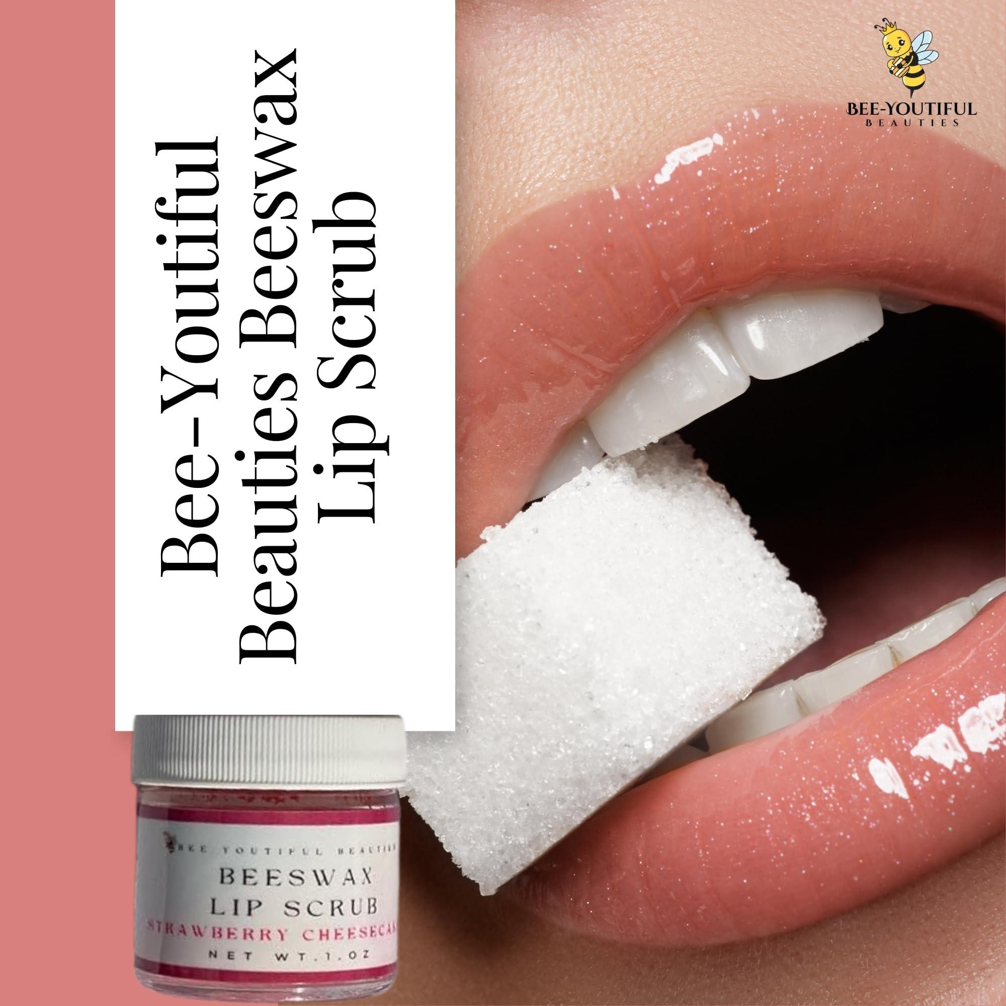 Bee-Youtiful Beauties Bee-Youtiful Beauties Beeswax Lip Scrub | Moisturizing Lip Exfoliator Scrub for Dry Lips | Lip Scrubber Exfoliator | Great for Smokers Lips (Sweet Cheeries)