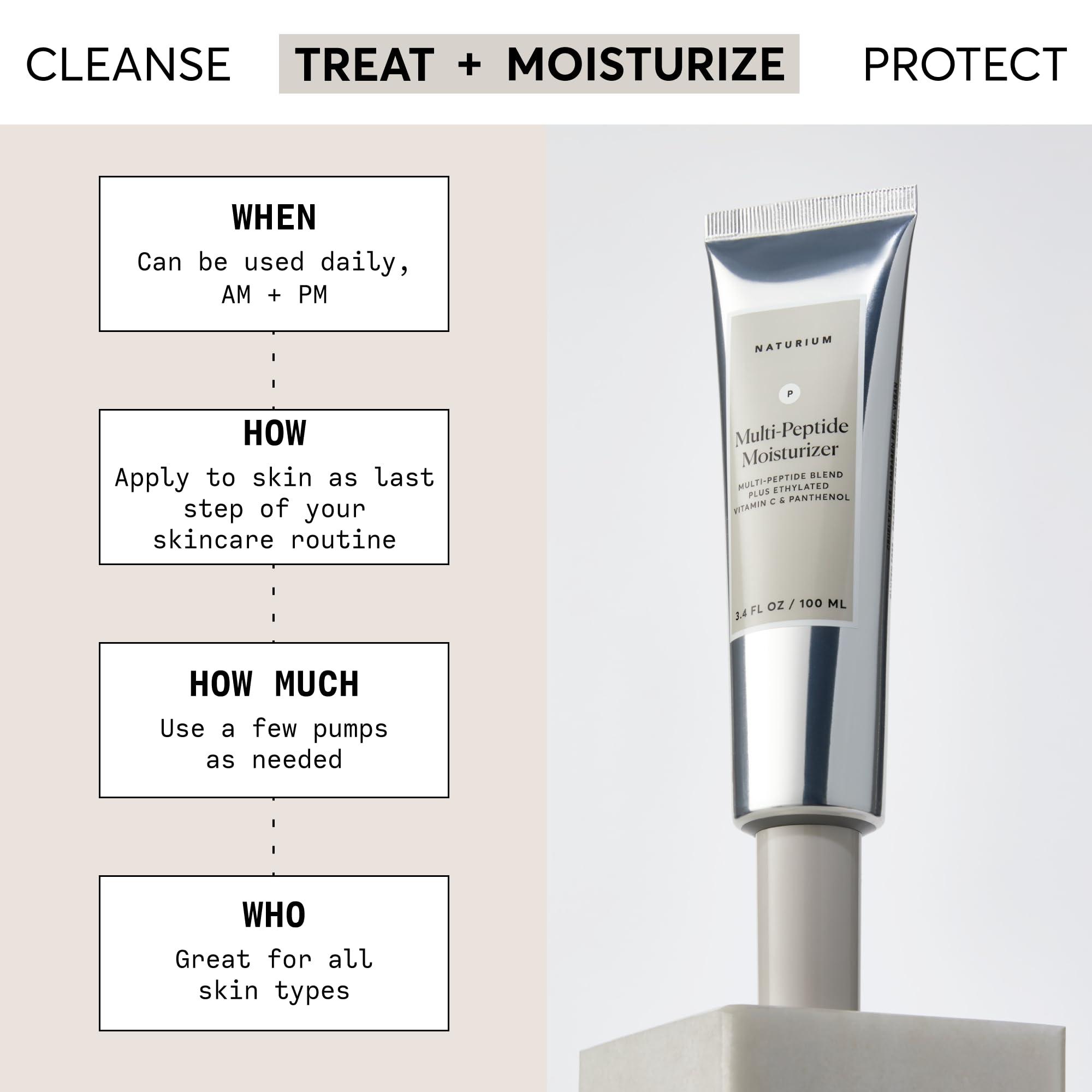 Naturium Naturium Multi-Peptide Moisturizer Jumbo, Hydrating & Smoothing Skin Care, Moisturizes with Ethylated Vitamin C & Panthenol, 3.4 oz