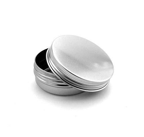 ZHONGJIUYUAN ZHONGJIUYUAN ZHONGJIUYUAN 10 Pieces 60ml / 2.00oz Large Aluminum Empty Jar Cosmetic Sample Tins Slip Slide Round Containers Bottle Box With Tight Sealed Twist Screwtop Cover Small Ounce for Eye Shado