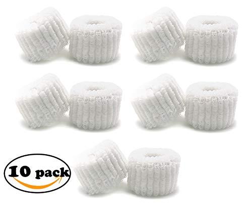 Charlotte Cotton Large Black Soft Thick Towelling Hair Ponios Bobbles Ponytail Bands Black Terry Ponytail Holder (10PCS WHITE)