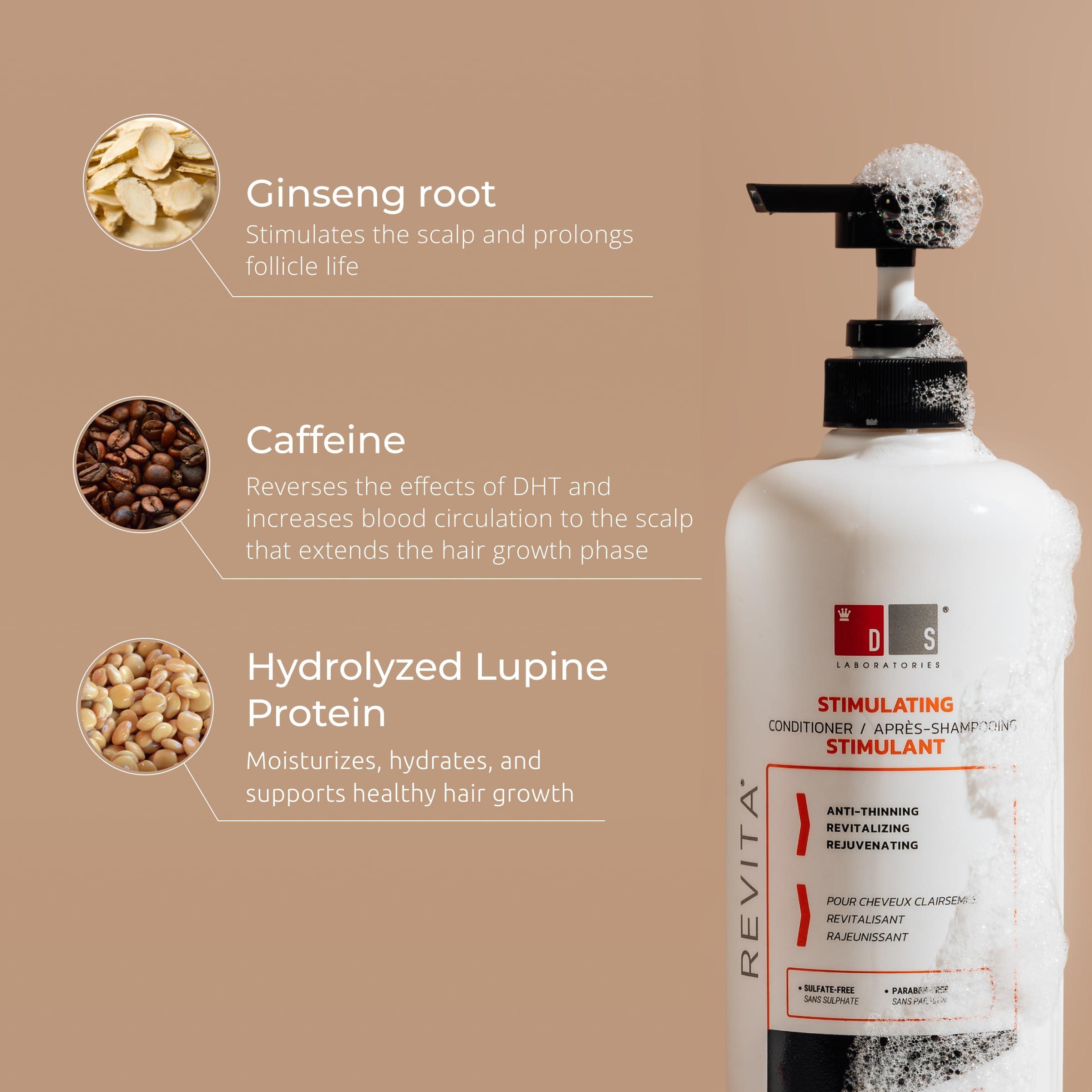 DS LABORATORIES DS Laboratories Revita Shampoo and Conditioner Set, Hair Thickening Shampoo and Conditioner to Support Hair Growth, Sulfate Free Shampoo and Conditioner with Biotin, Caffeine & DHT Blocker, Hair Care
