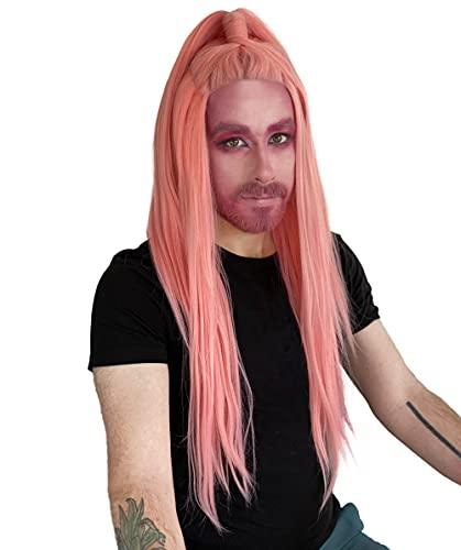 Nunique Nunique Adult Women's 30" In. Pop Dance Electronic Artist Inspired Wig - Long Length Pink Updo Pony Tail Hair - Lace Front Heat Resistant Fibers
