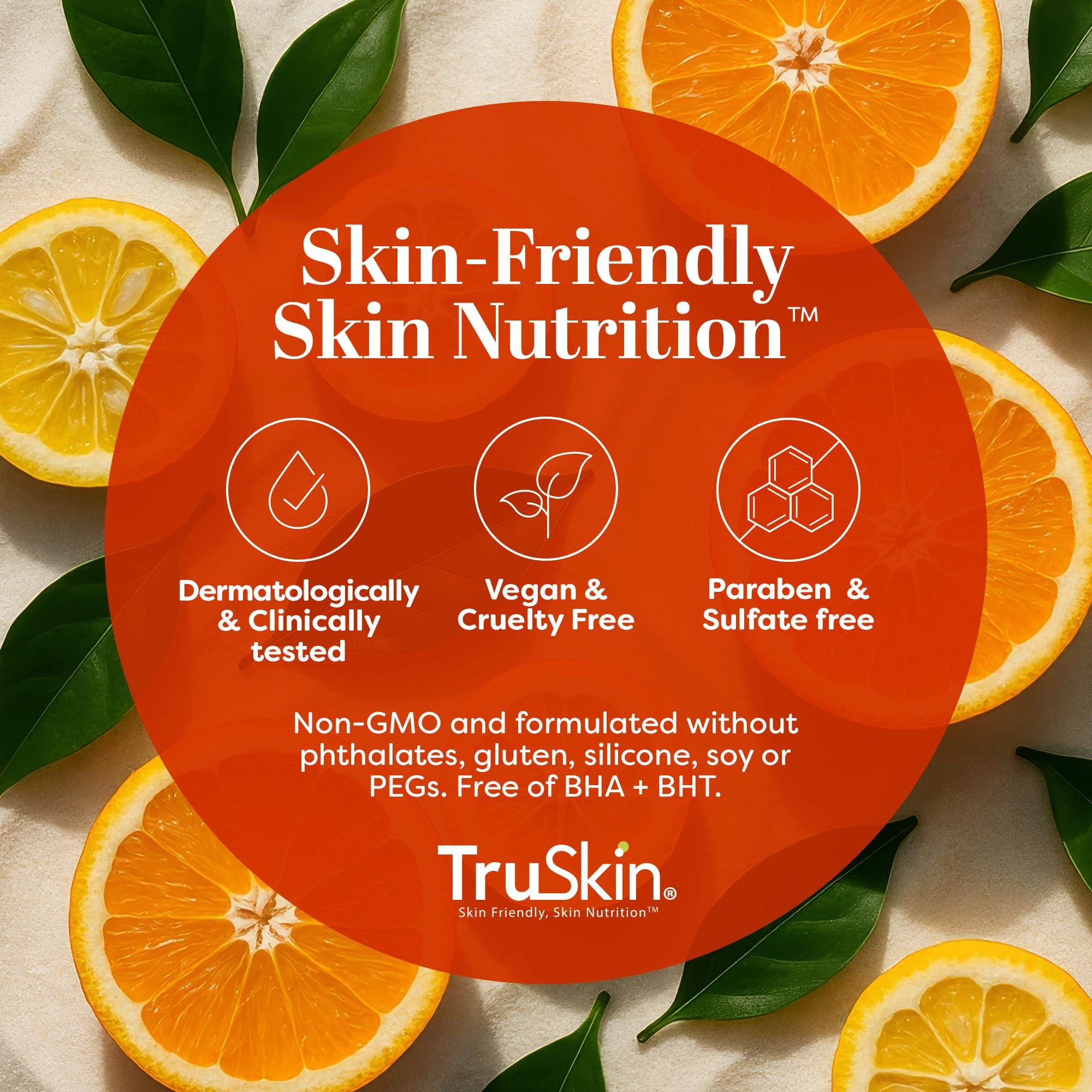 TruSkin Naturals TruSkin Vitamin C Gentle Face Scrub - Brightening Daily Face Exfoliator for All Skin Types - Softens & Smooths Skin with Vitamin C, Yuzu Lemon, and Exfoliating Bora Bora White Sand - 4 Fl. Oz
