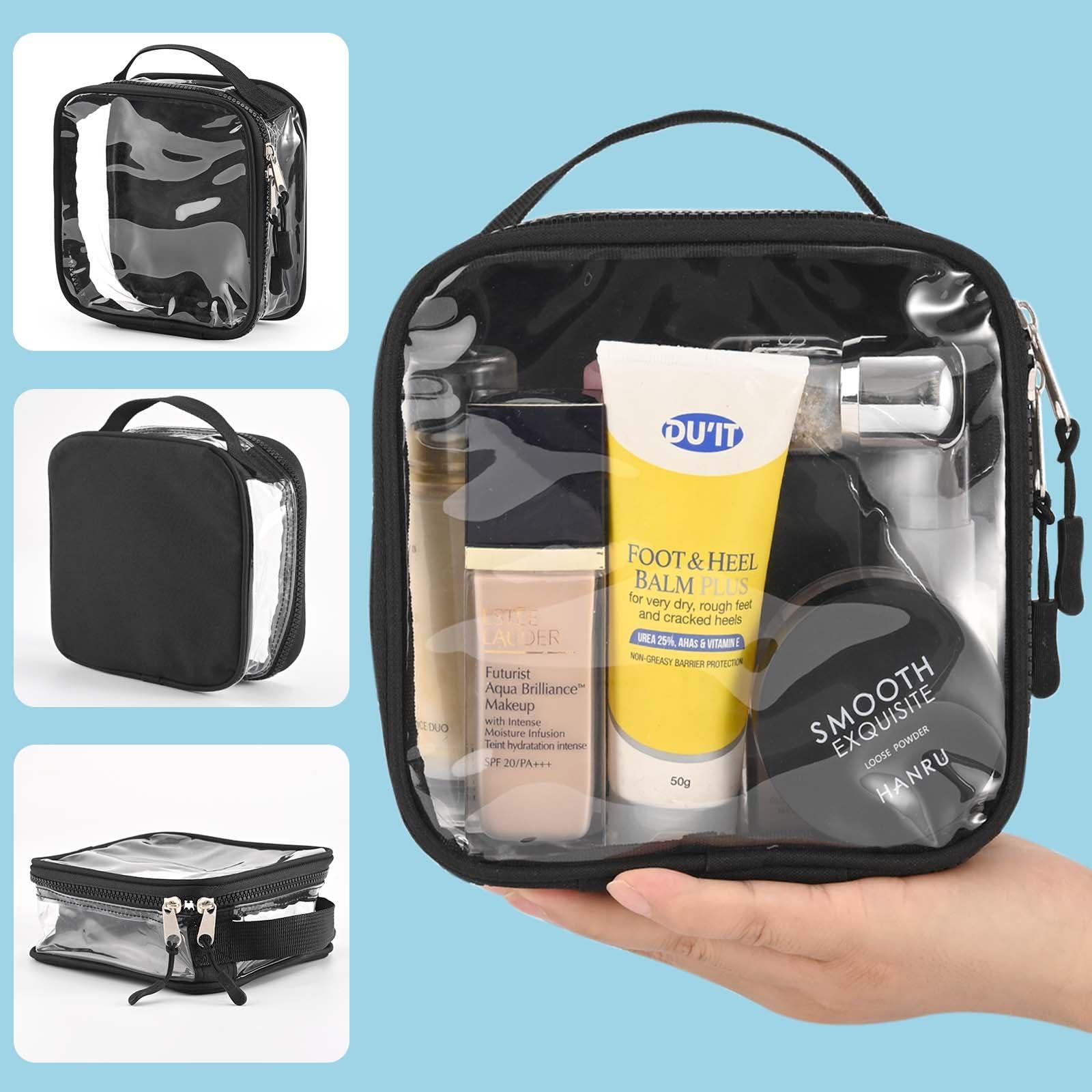 fiezkaa fiezkaa Quart Size Travel Bag Tsa Approved 3-1-1 Clear Toiletry Bag, See Through Liquid Bags for Travel - Black