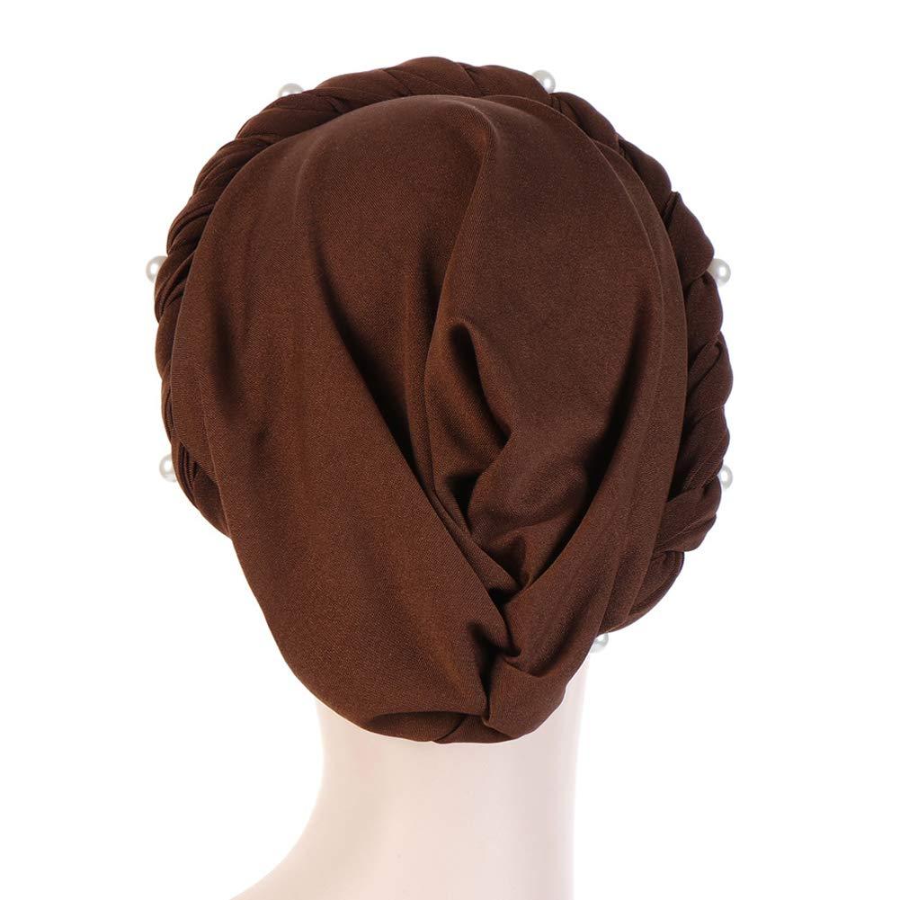 Belyee Womens Head Wraps Long Hair Scarf Turban Pre-tie Head Scarves for African Women Black