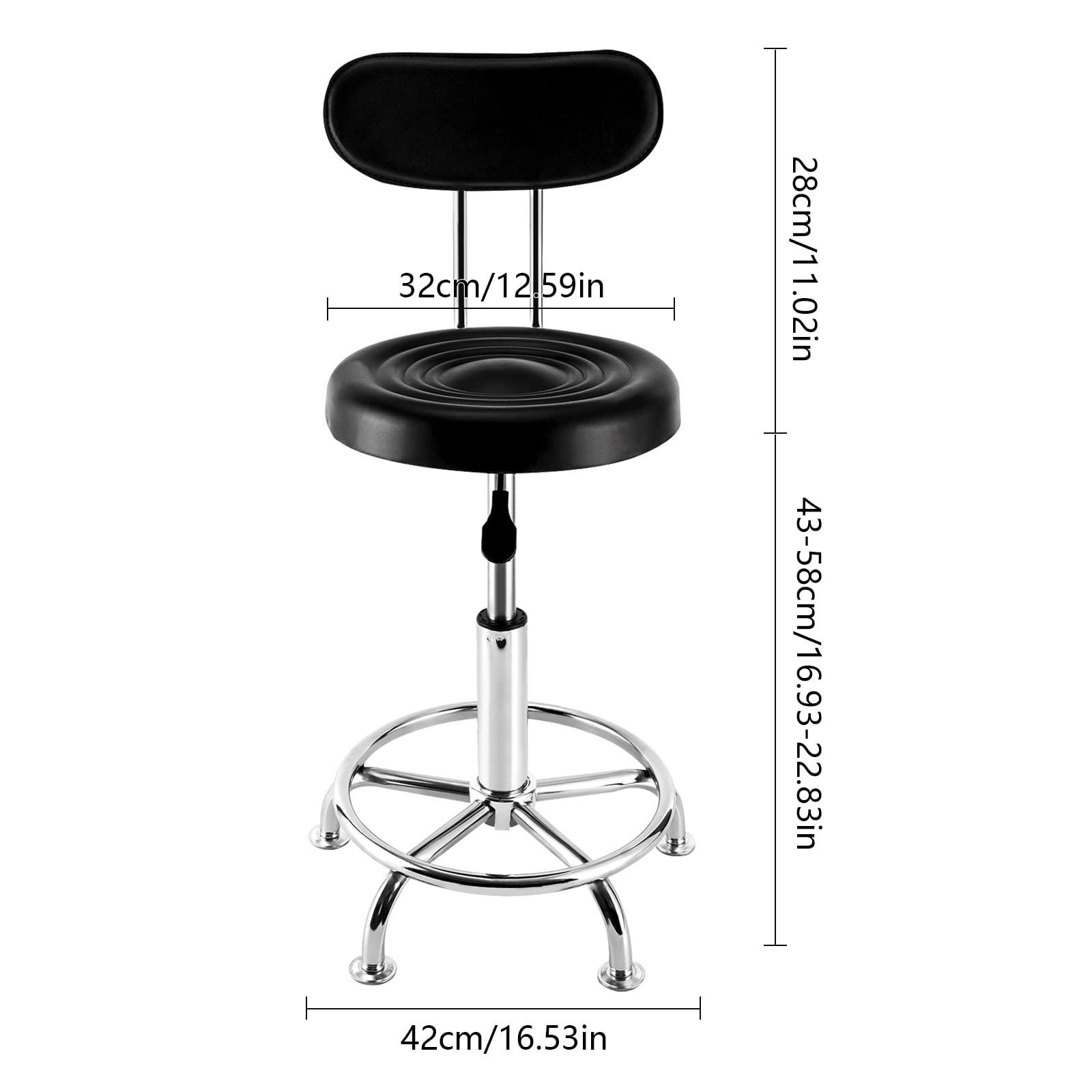 HWBWE HWBWE Stool Salon Chair,Mobile Barber Chair w/360-degree Swivel Seat&Backrest,Heavy Duty Hydraulic Barber Cutting Stools for Computer, Studio, Workshop, Classroom, Counter, Home Office