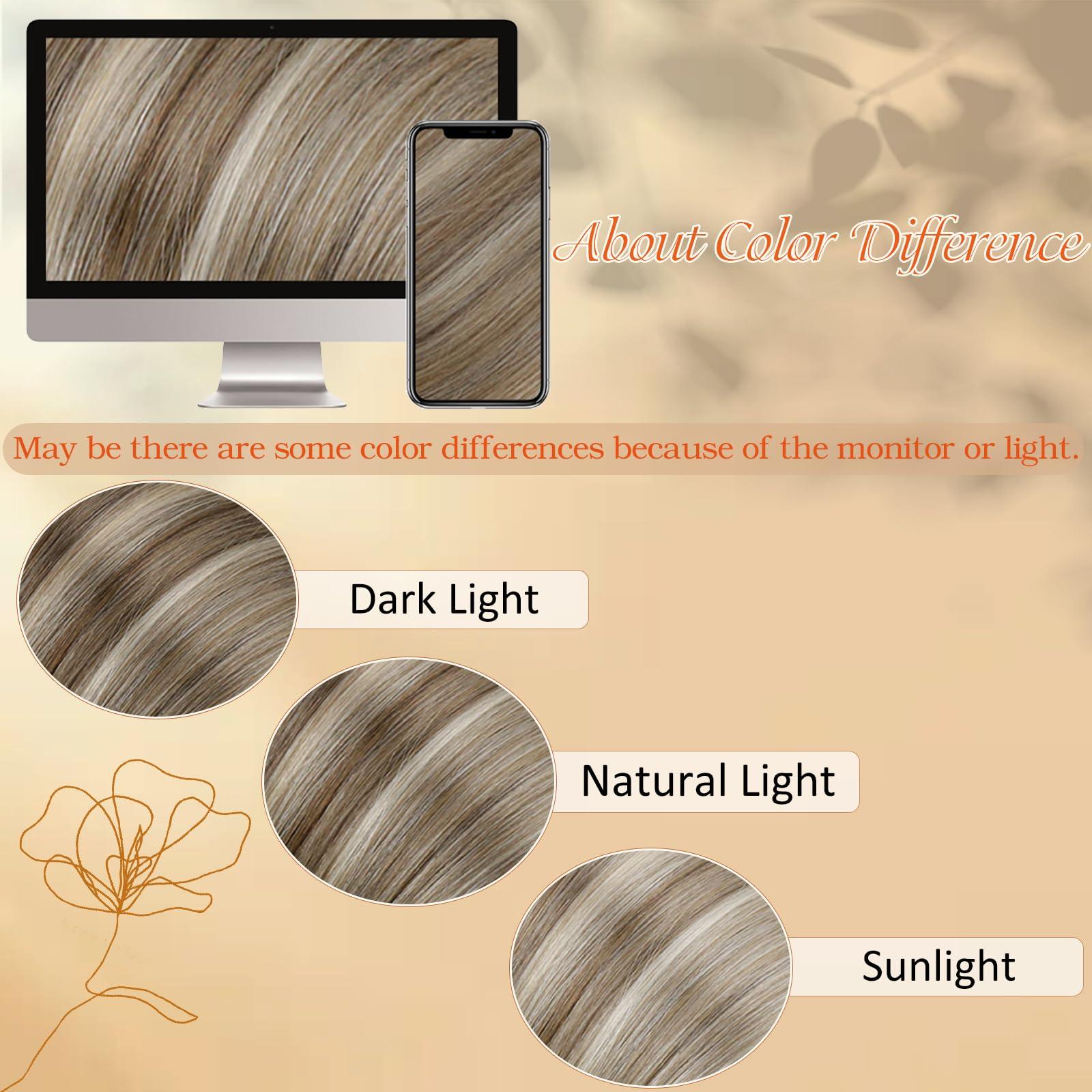 Full Shine Full Shine Invisible Tape in Hair Extensions Human Hair 18 Inch Off Black Fading to Chestnut Brown and Honey Blonde 20 Pcs Seamless Tape in Extensions Skin Weft Hair Extensions Real Human Hair 50g