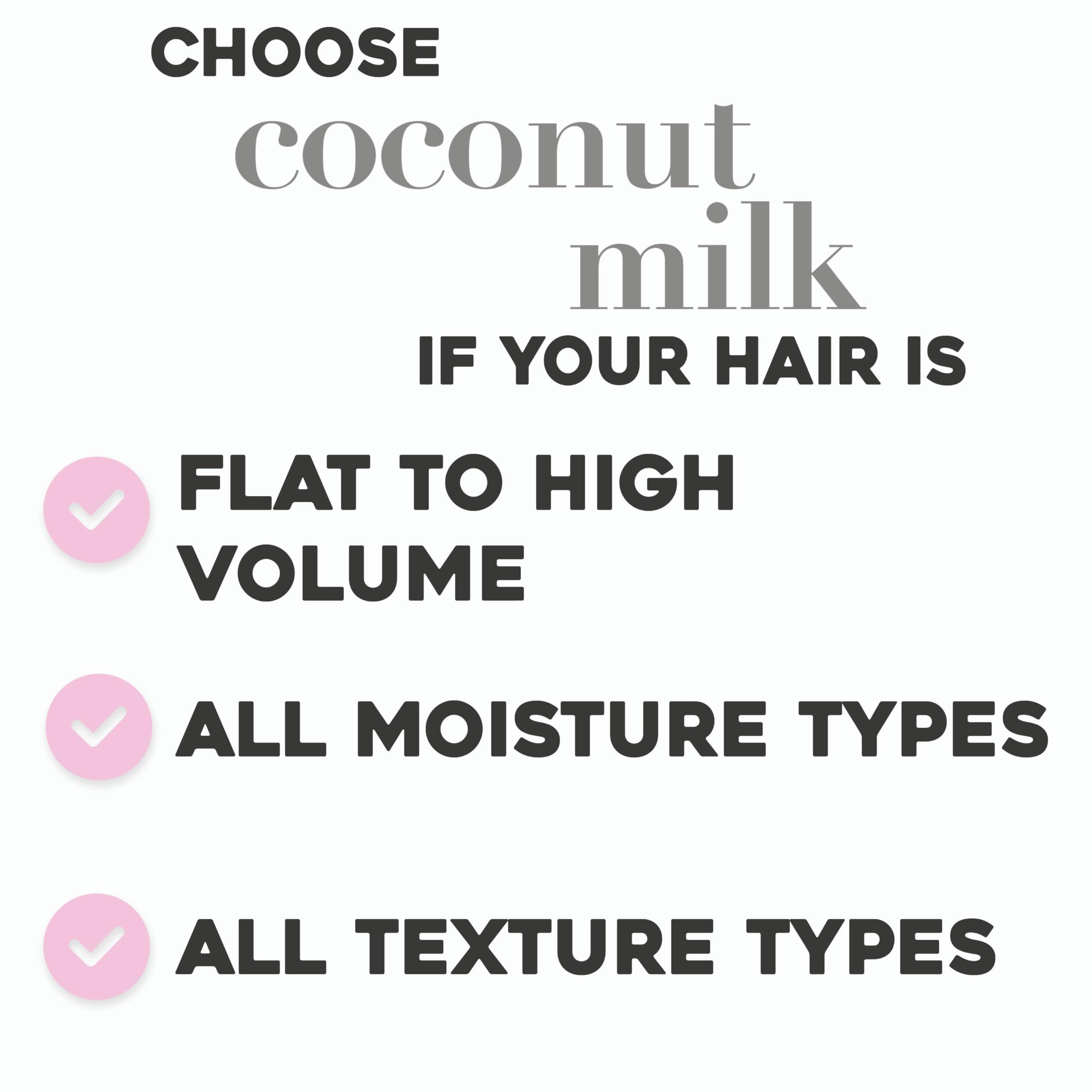 OGX OGX Nourishing Coconut Milk Shampoo for Strong, Healthy Hair - With Coconut Oil, Egg White Protein, Sulfate & Paraben-Free - 25.4 fl oz (Pack of 2)