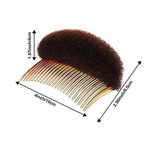 VASANA 2 PCS Sponge Hair Volume Inserts with Comb and Base - Hair Styling Tools for Women, Black Accessories