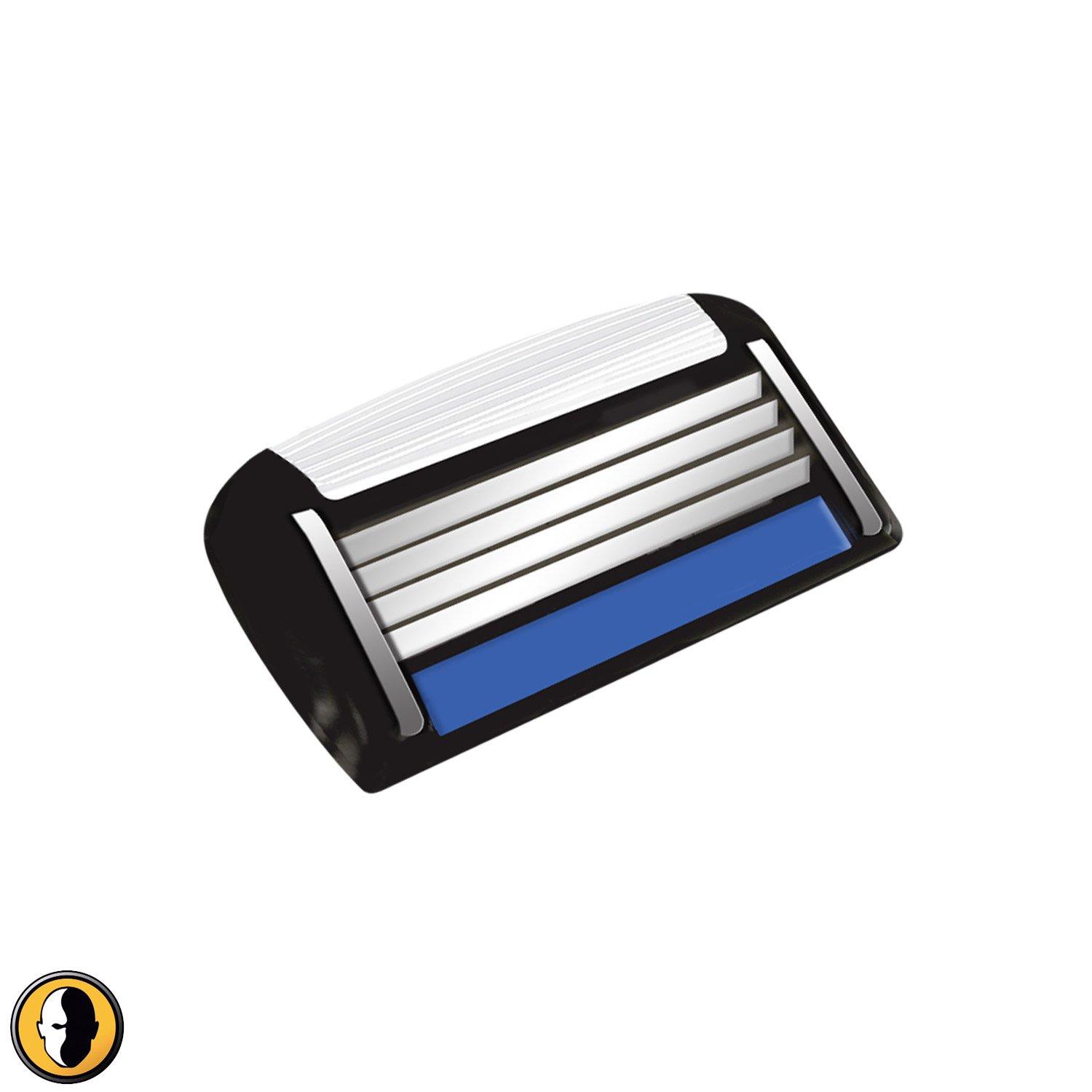 HeadBlade HeadBlade Men's HB4 Refill Shaving Razor Blades - 4 Stainless Steel Blades for No Tugging or Pulling, Shave Less, Works for Face, Body, and Scalp (12 Blades) 3 Pack