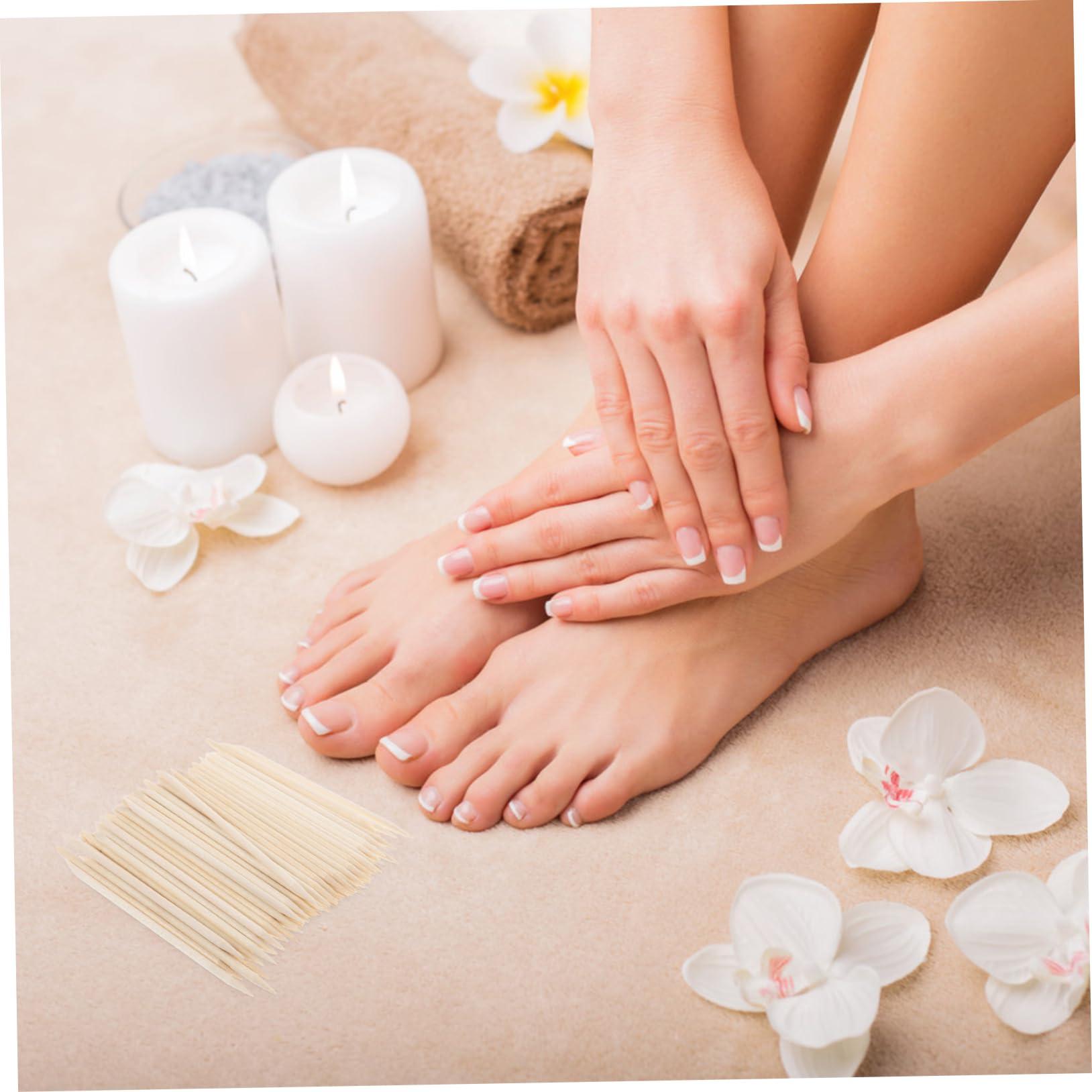 HONMEET HONMEET Nail Cuticle Cleaner Tool 300pcs Nail Art Wood Stick Manicure Wood Nail Stick for Nail Beauty Tool