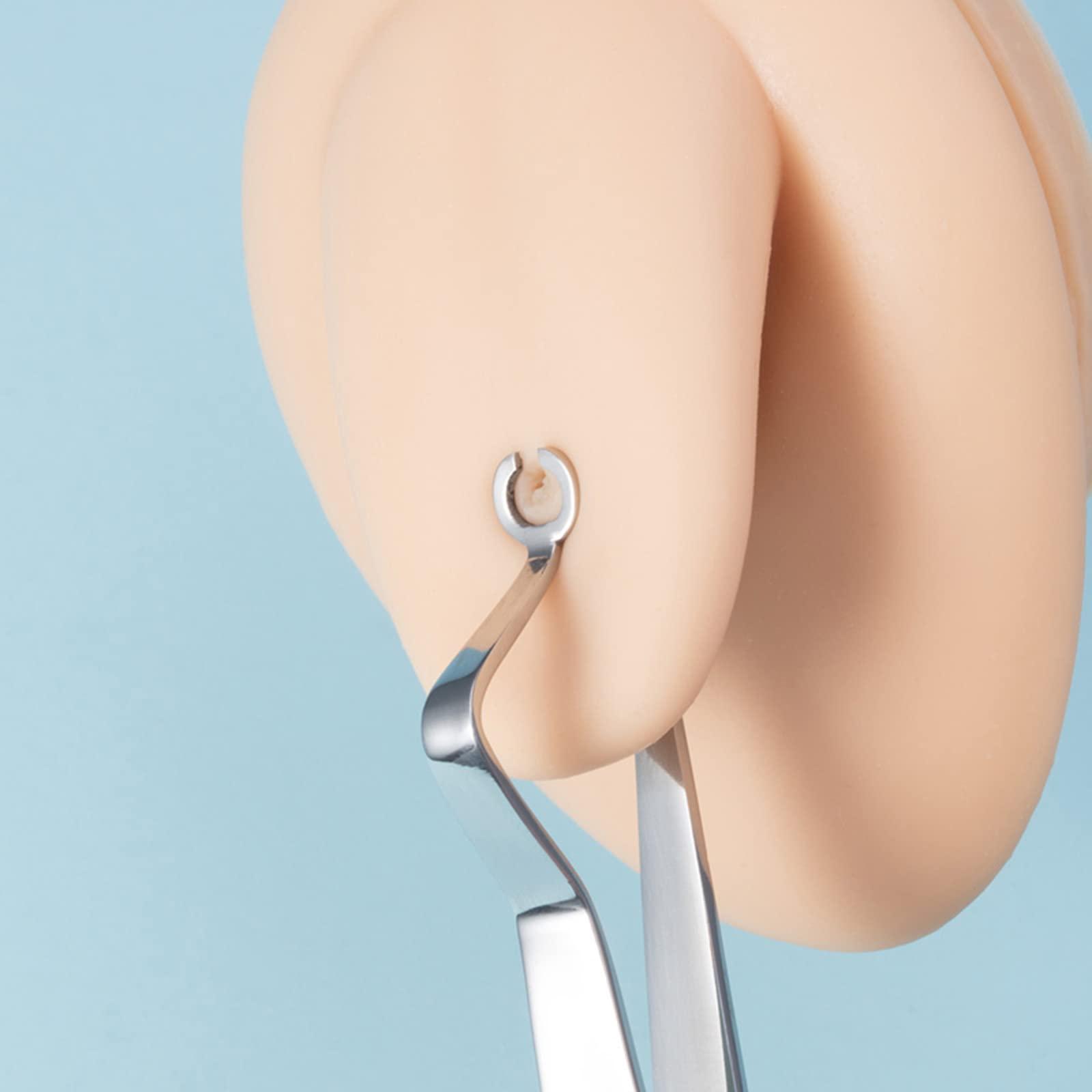 YZYDF YZYDF Body Piercing Tool Body Piercing Forceps Ear Piercing Clamp Piercing Tool Stainless Steel Material Ear Piercing Plier, As Picture Shows