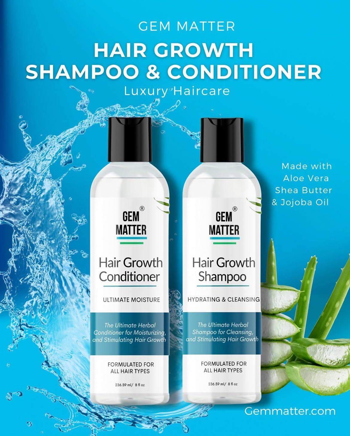 Gem Matter Gem Matter Hair Growth Shampoo, Grow Hair Faster, Stronger, Fuller, and Thicker